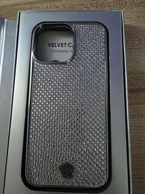 Velvet Caviar Silver Crystal Rhinestone iPhone Case For 16 Pro Max